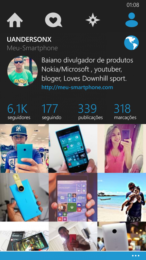 Insta in my hand screen