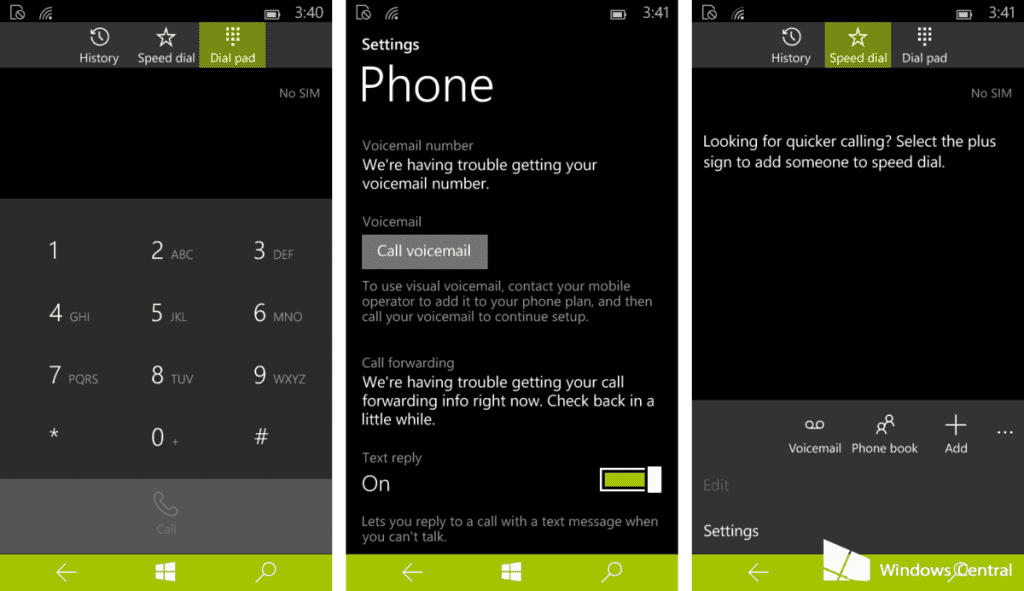 Hub Telefone Windows 10