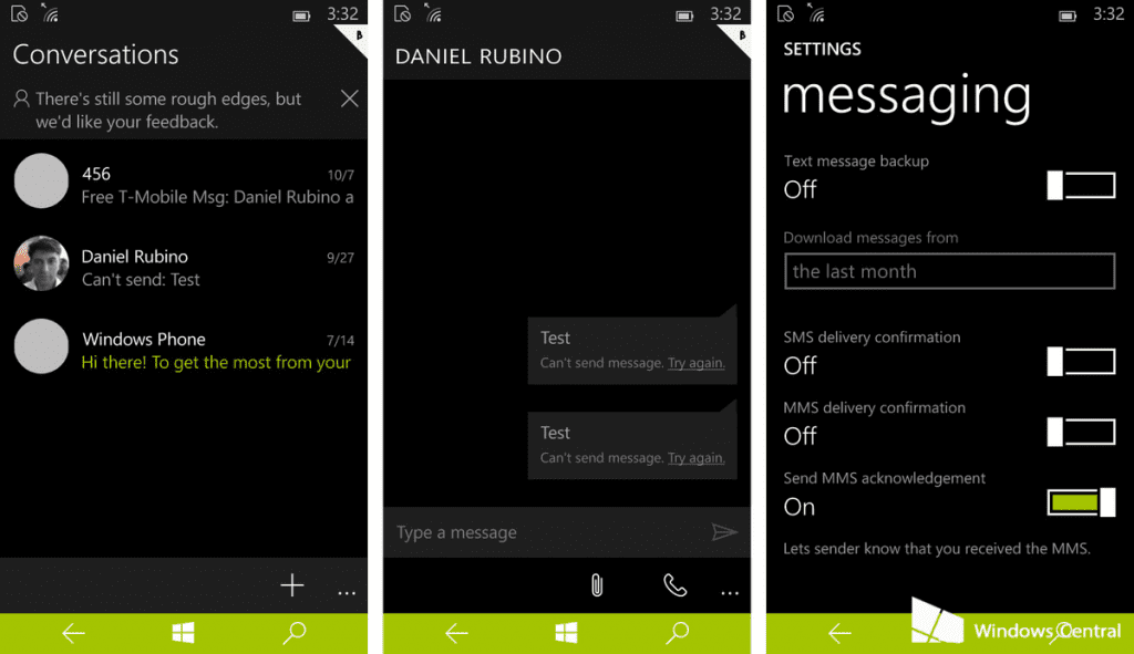 Hub Mensagens Windows 10