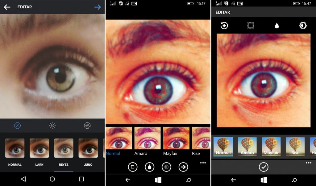Instagram Comparação de apps