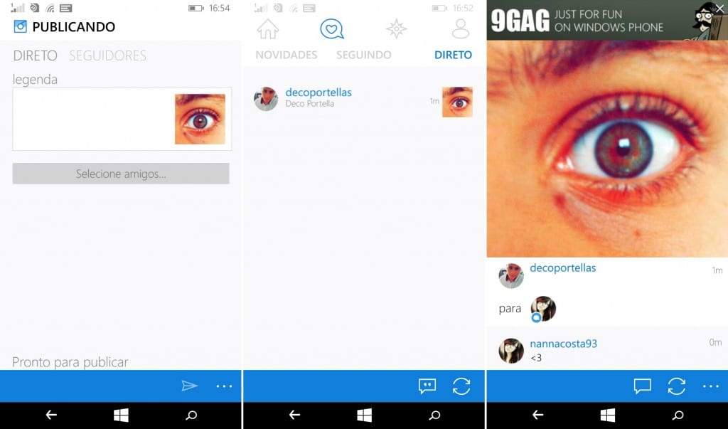 Instagram Comparação de apps