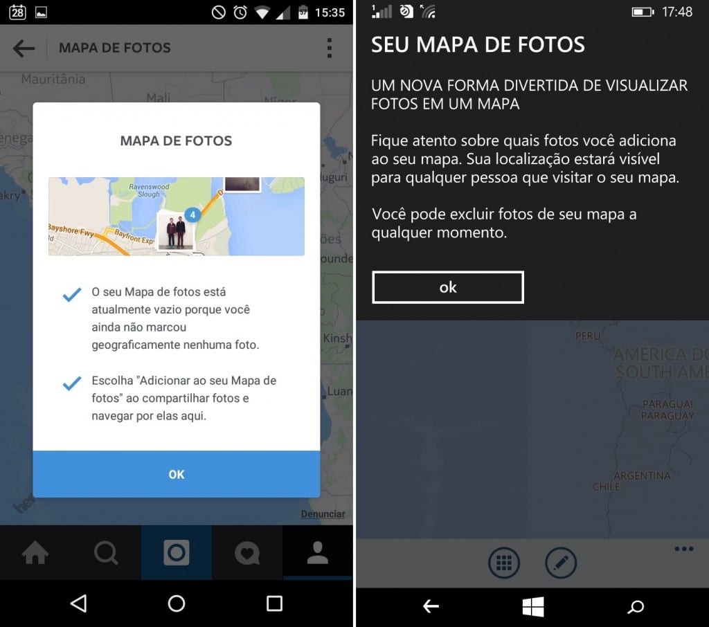 Instagram Comparação de apps