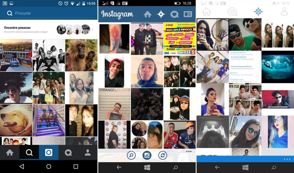 Instagram Comparação de apps