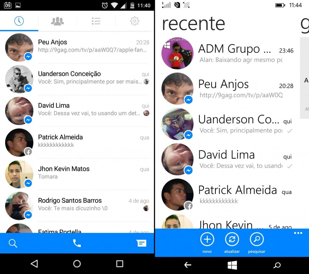 Comparativo de apps 5 facebook messenger