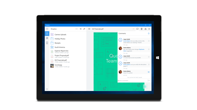 Dropbox 10 tablet