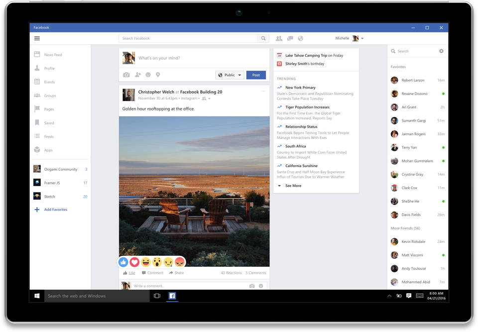 Windows 10 Facebook